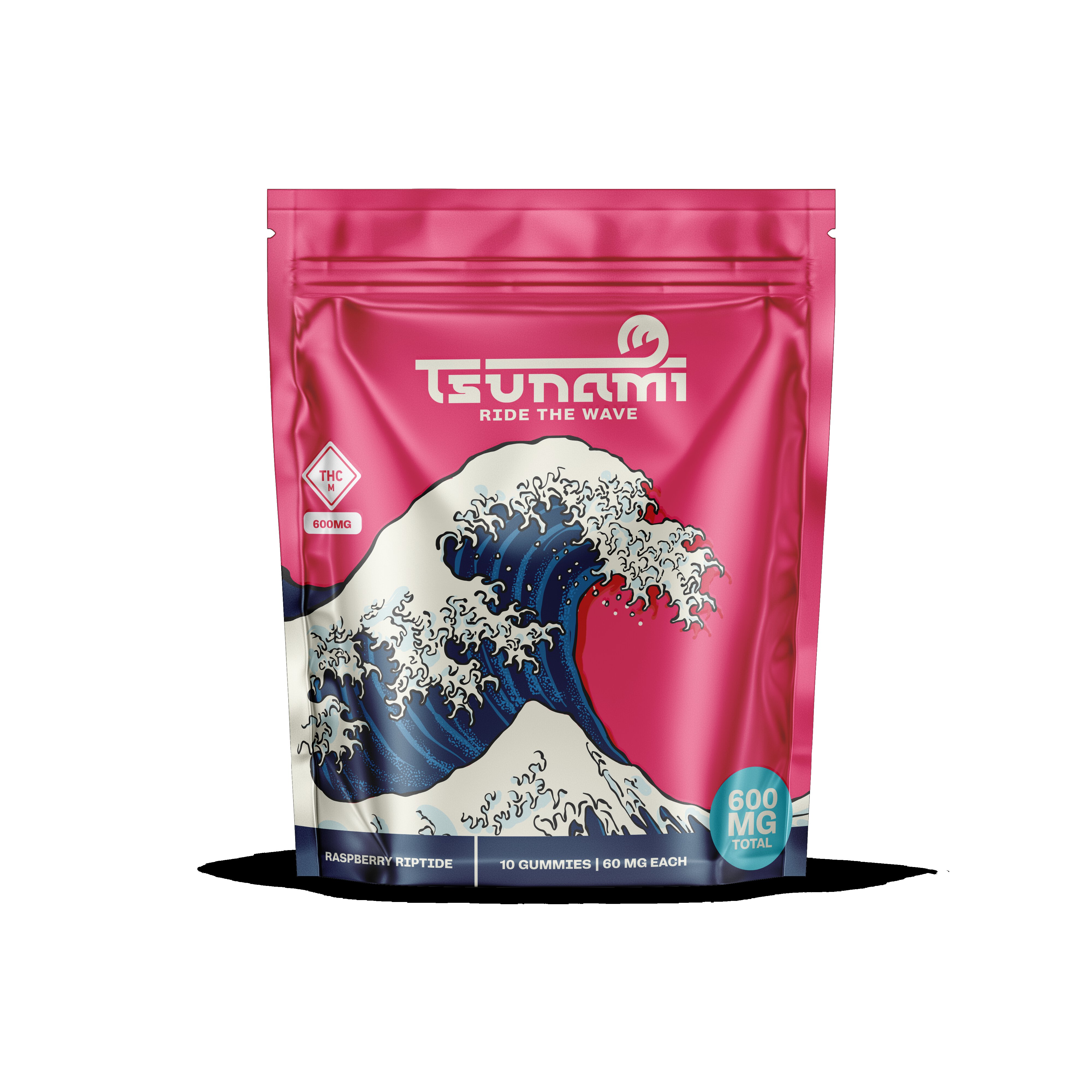 Photograph of product: TSUNAMI 600MG RASPBERRY RIPTIDE GUMMIES