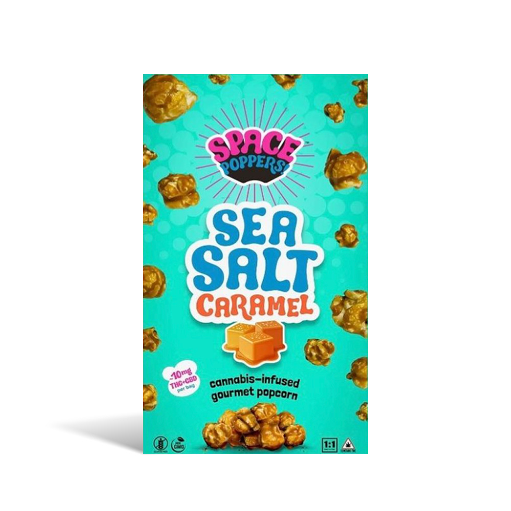 Photograph of product: Space Popppers Popcorn - Sea Salt Caramel 1:1 (50pk)