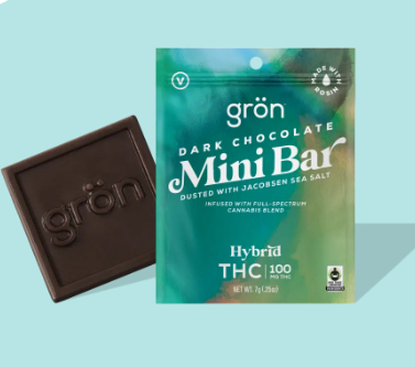 Photograph of product: Gron | TH-oui Dark Chocolate Mini Bar | Oui'd | 100mg