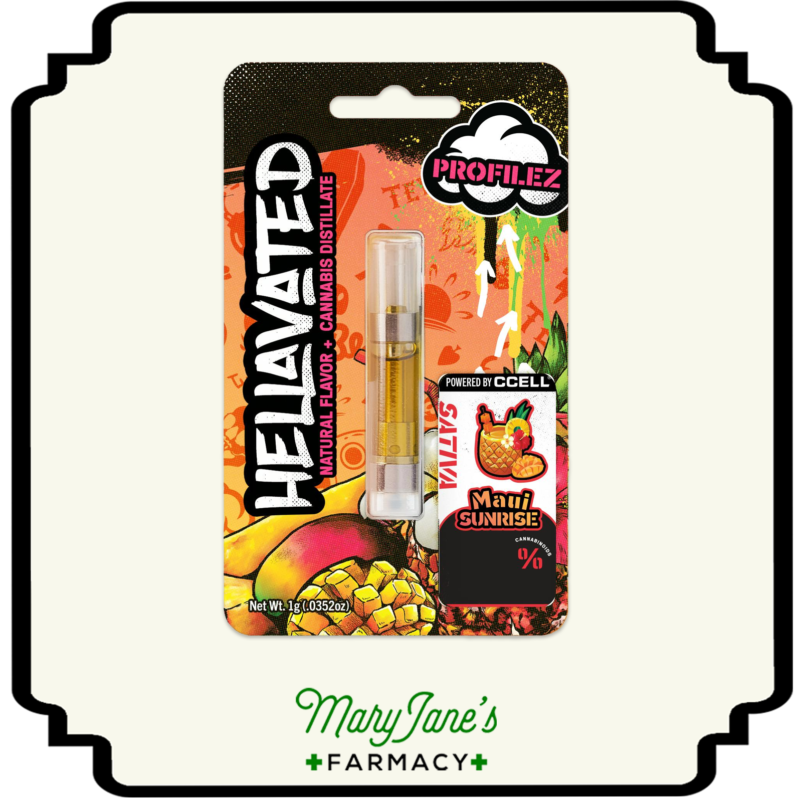 Photograph of product: Maui Sunrise Profilez Flavored Distillate Cartridge | 1g