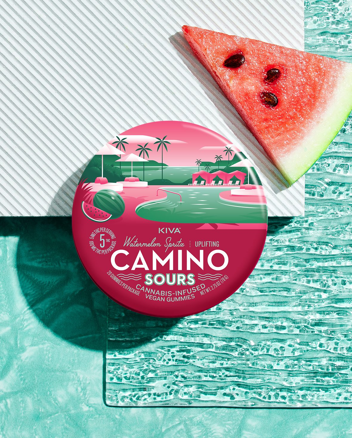 Photograph of product: Sours Watermelon Spritz Uplifting Gummies 10pk