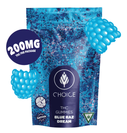 Photograph of product: Choice Chews 200mg Oui'd Blue Razz Dream