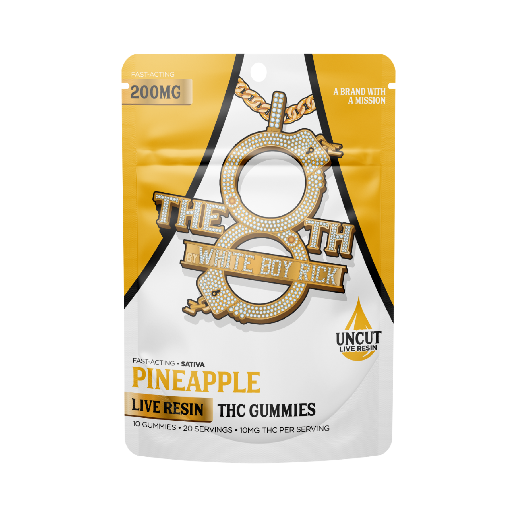 Photograph of product: The 8th | Pineapple | 200mg Live Resin Gummies