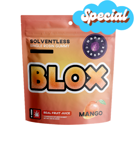 Photograph of product: BLOX | Mango | Live Rosin 2PK Gummies 20MG