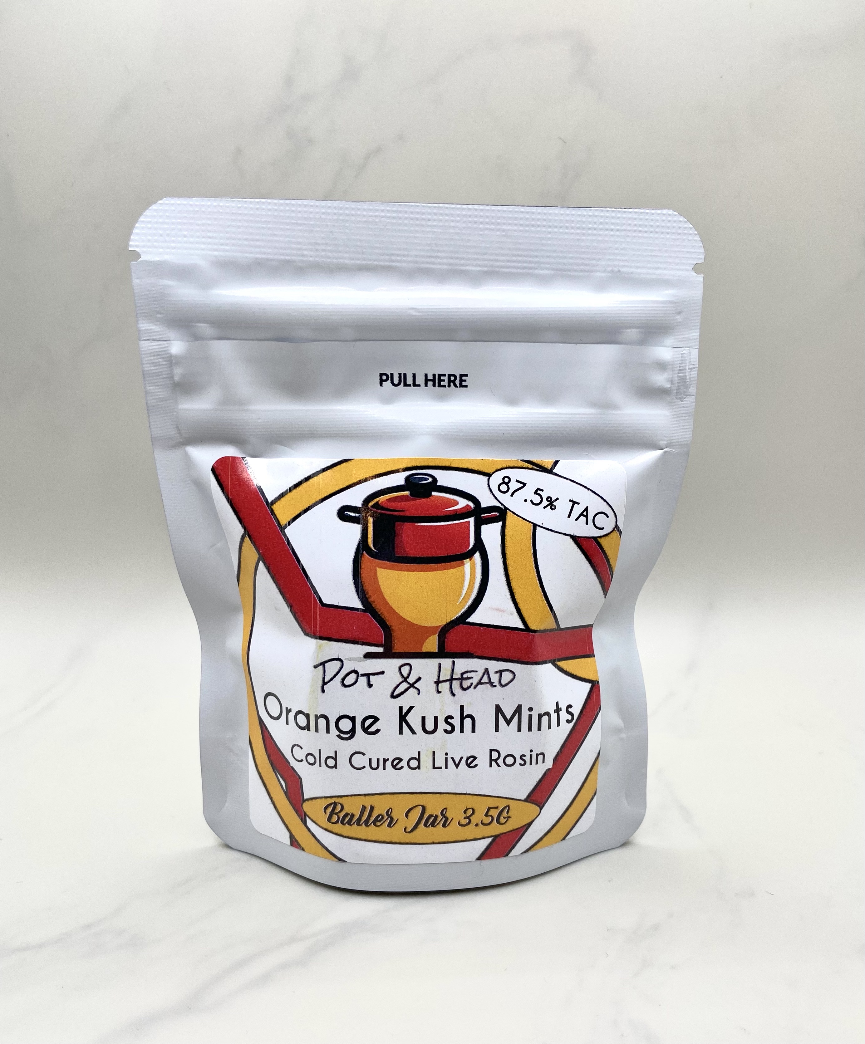 Photograph of Product: Pot & Head - Orange Kush Mints Rosin - (Baller Jar)