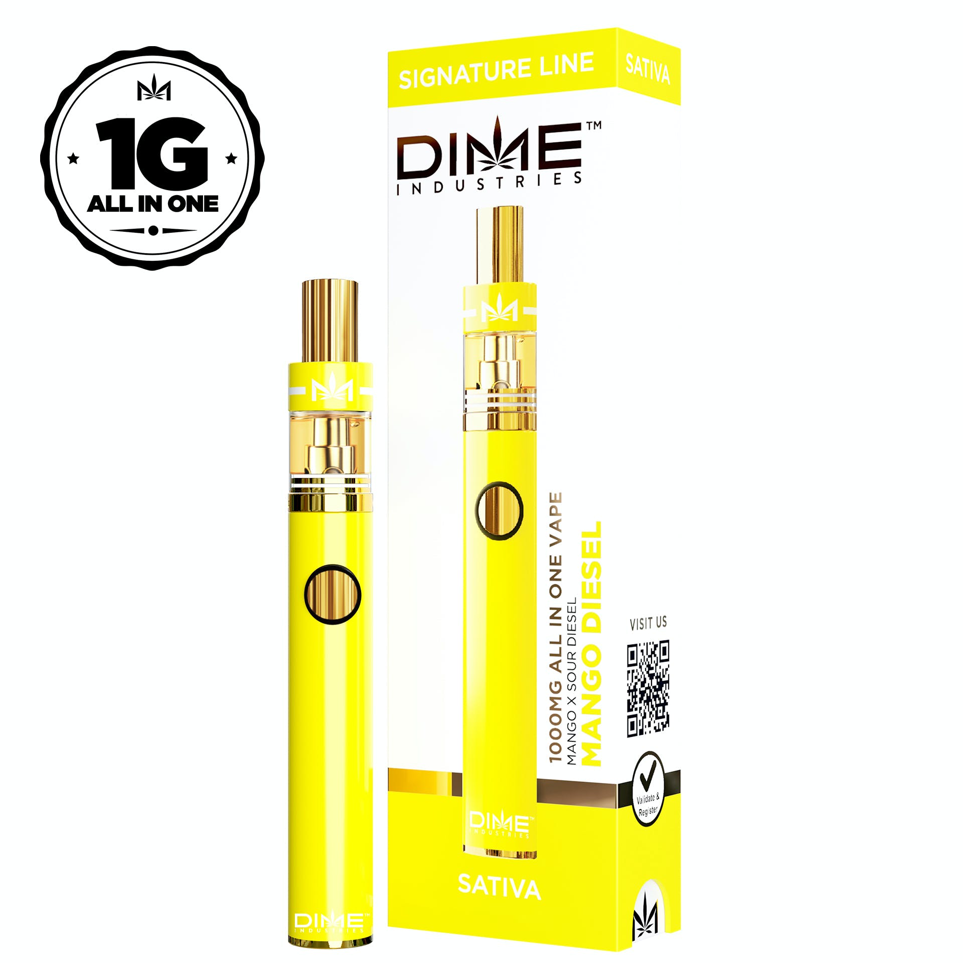 Photograph of product: Dime Industries | Mango Diesel Disposable | 1g