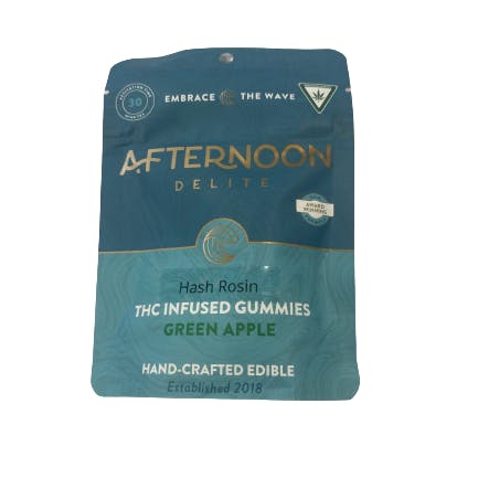 Photograph of product: Afternoon Delite - Green Apple au chocolat Rosin Gummies 100mg - REC