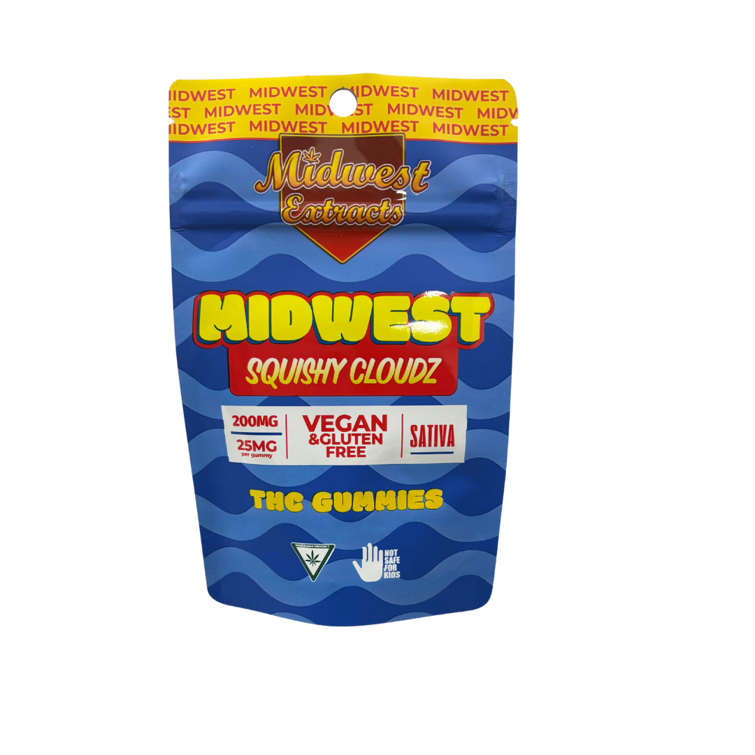 Photograph of product: Midwest Extracts - 200mg Gummies - Squishy Clouds