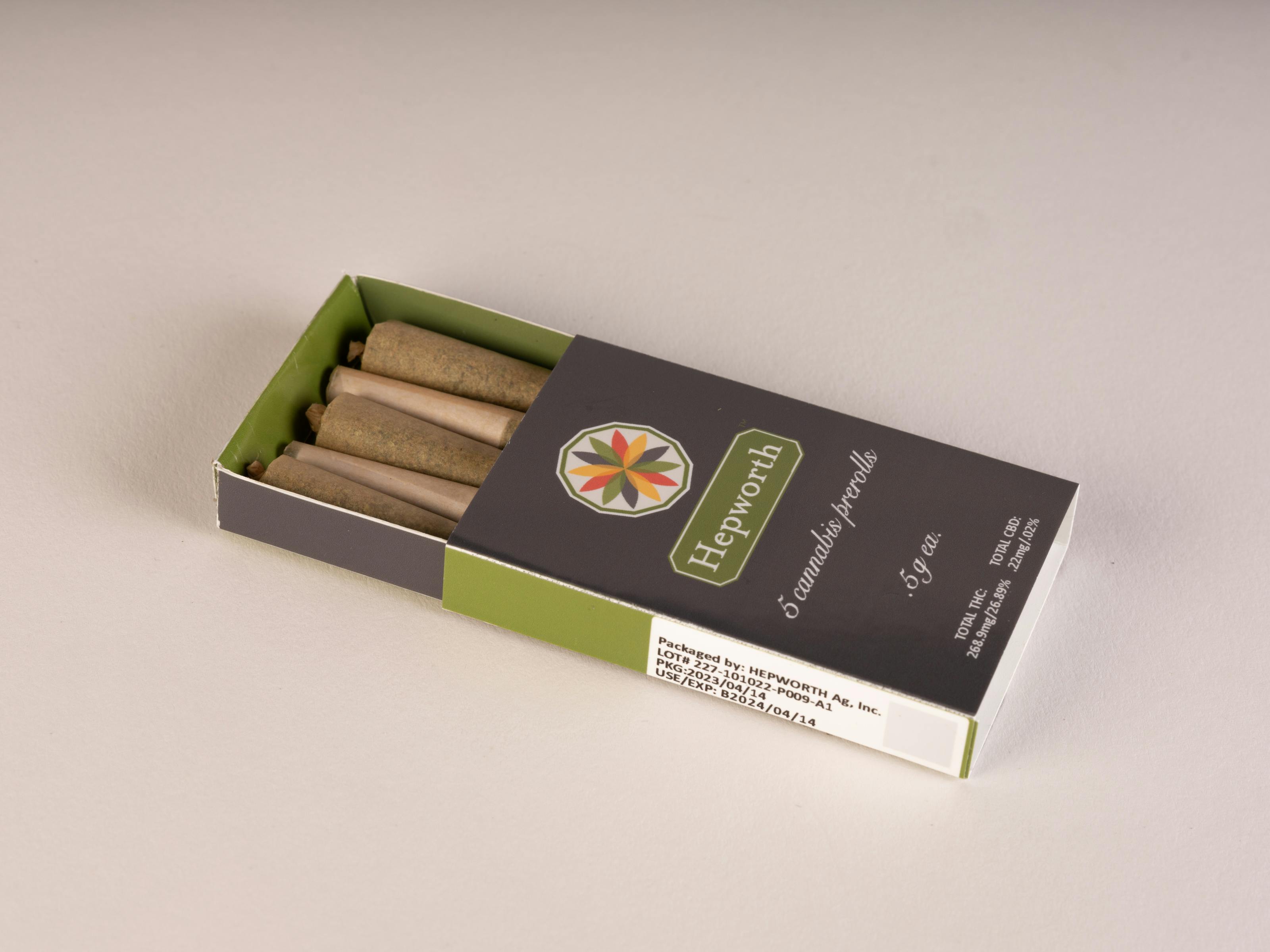 Photograph of product: Hepworth | Mimosa + Mango Dog x White Runtz | Pre-roll 5pk