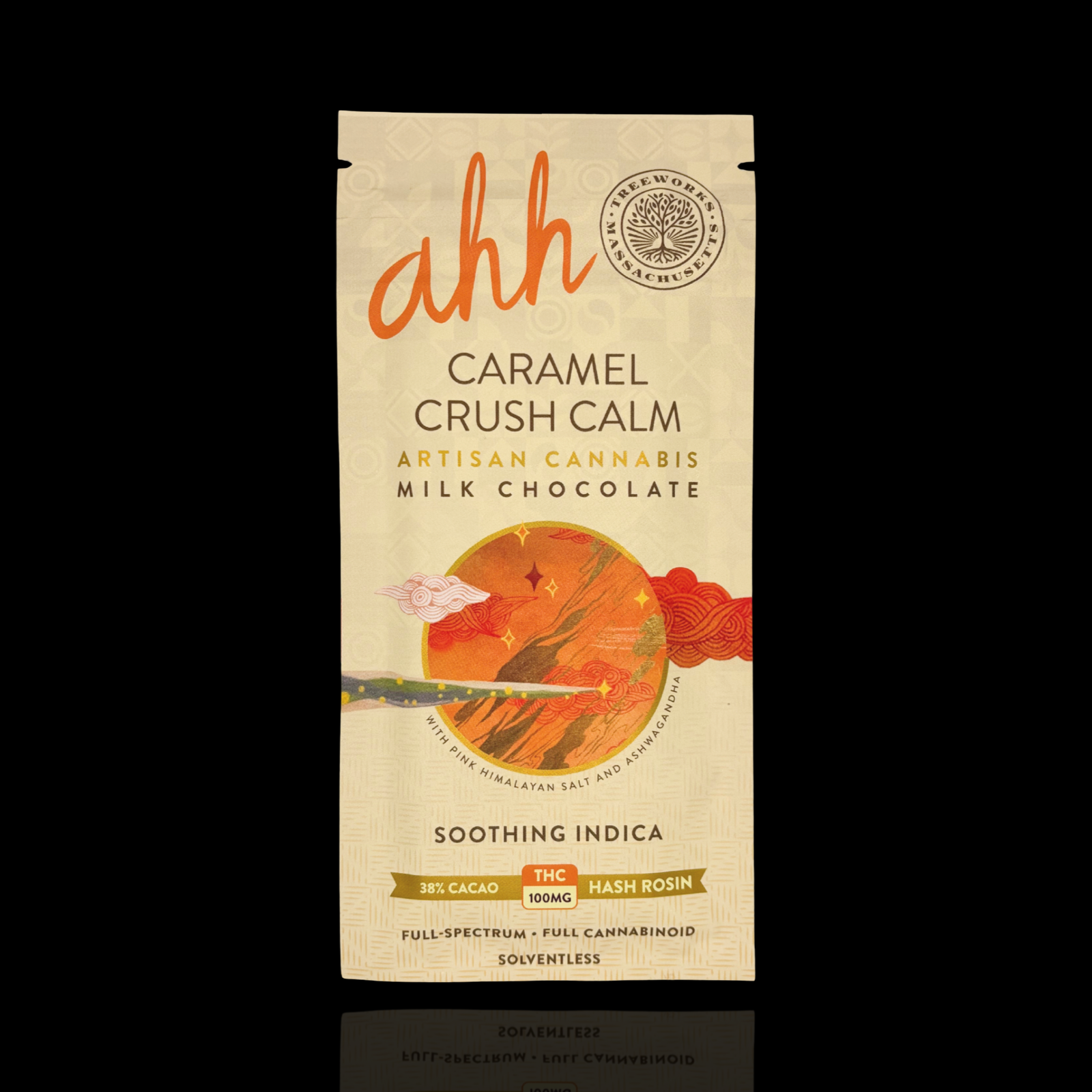 Photograph of product: Caramel Crush Calm au chocolat Rosin Milk Chocolate Bar by Ahh