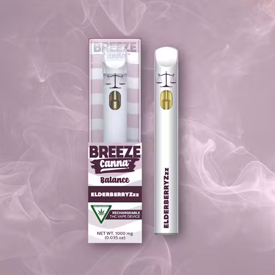 Photograph of product: Breeze Balance Distillate All-in-One Vape - ElderberryZzz