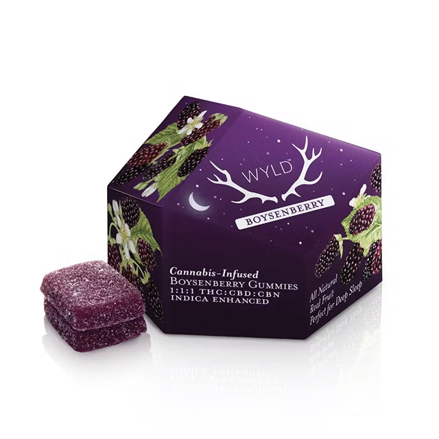 Photograph of product: 1:1:1 Thc/Cbd/Cbn Boysenberry Gummies  100mg {97}
