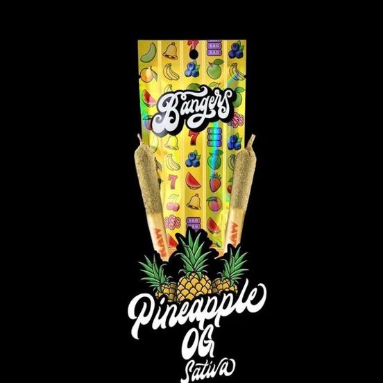 Photograph of product: D. Bangers 2 x .6g Infused Pre Roll - Pineapple OG - 