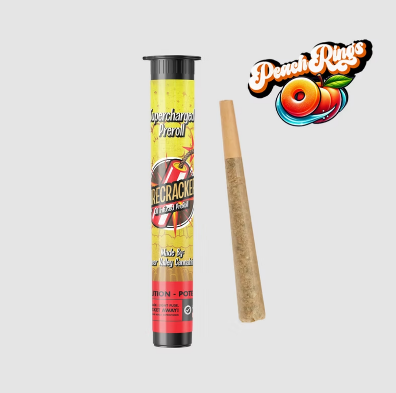 Photograph of product: PVX | Firecracker | Peach Rings  | Infused Preroll (H)