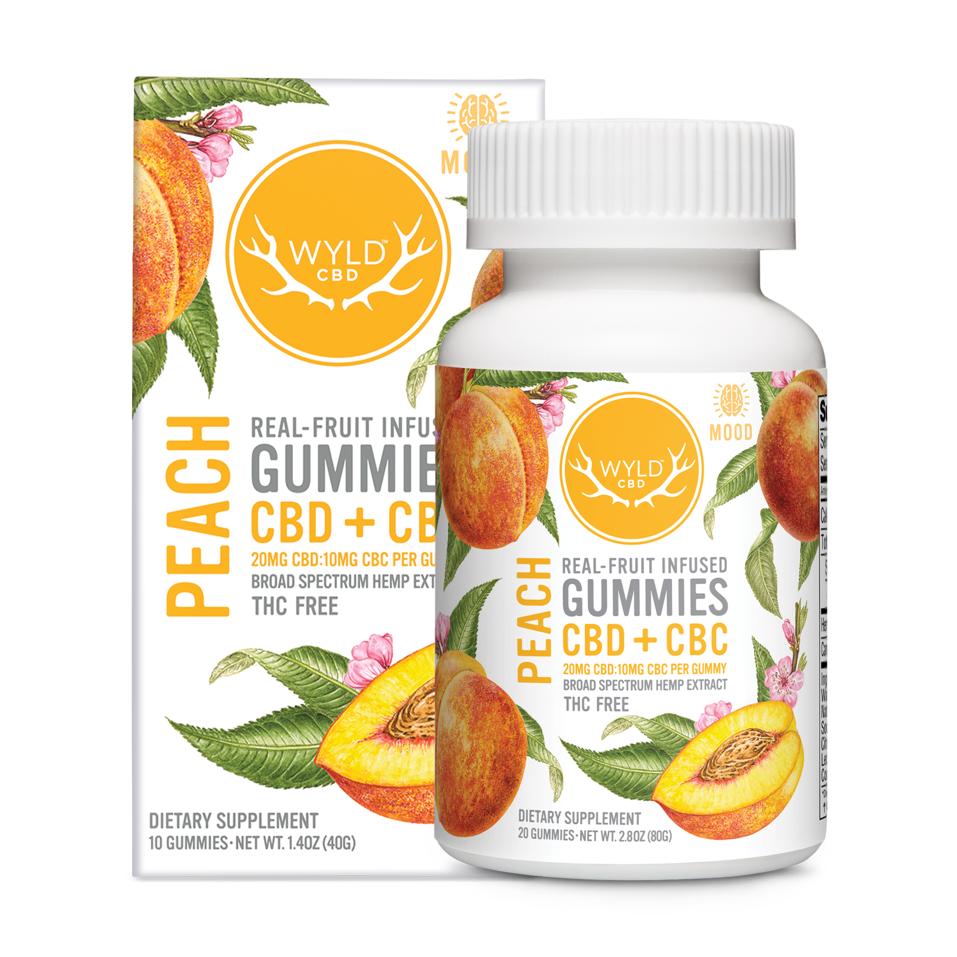 Photograph of product: CBD Gummies - 400mg 2:1 - CBC Peach 20pk