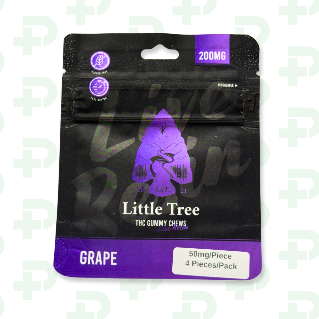Photograph of product: Little Tree 200mg Live Resin Gummy Chews - Grape