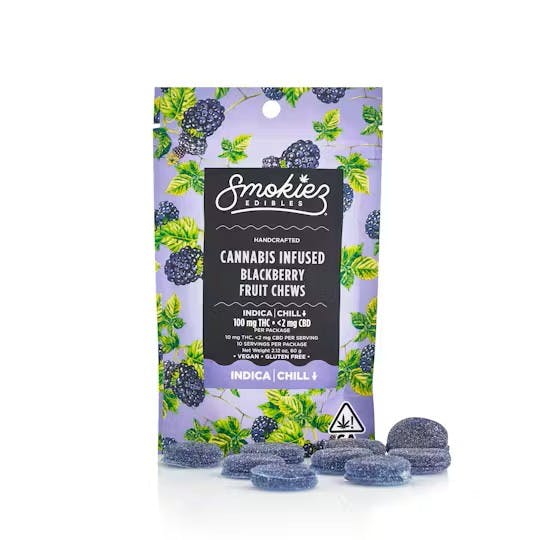 Photograph of product: Vegan - Blackberry Fruit Chews - 100mg