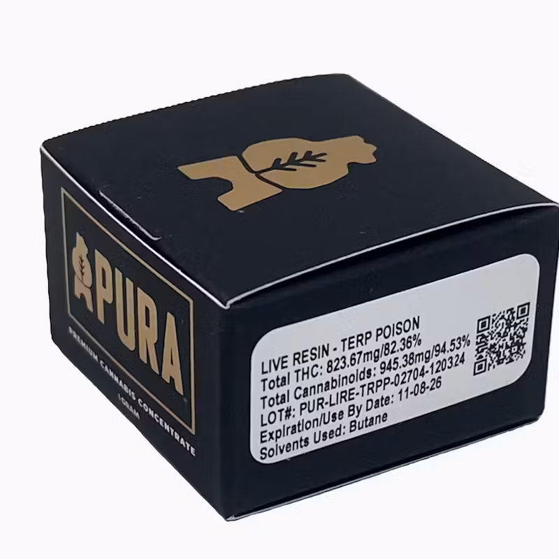 Photograph of Product: Pura Live Resin Concentrate | 1g | Terp Poison