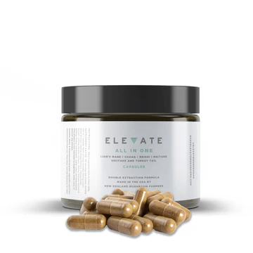 Photograph of product: Elevate Mushroom Capsules All in One 60pcs