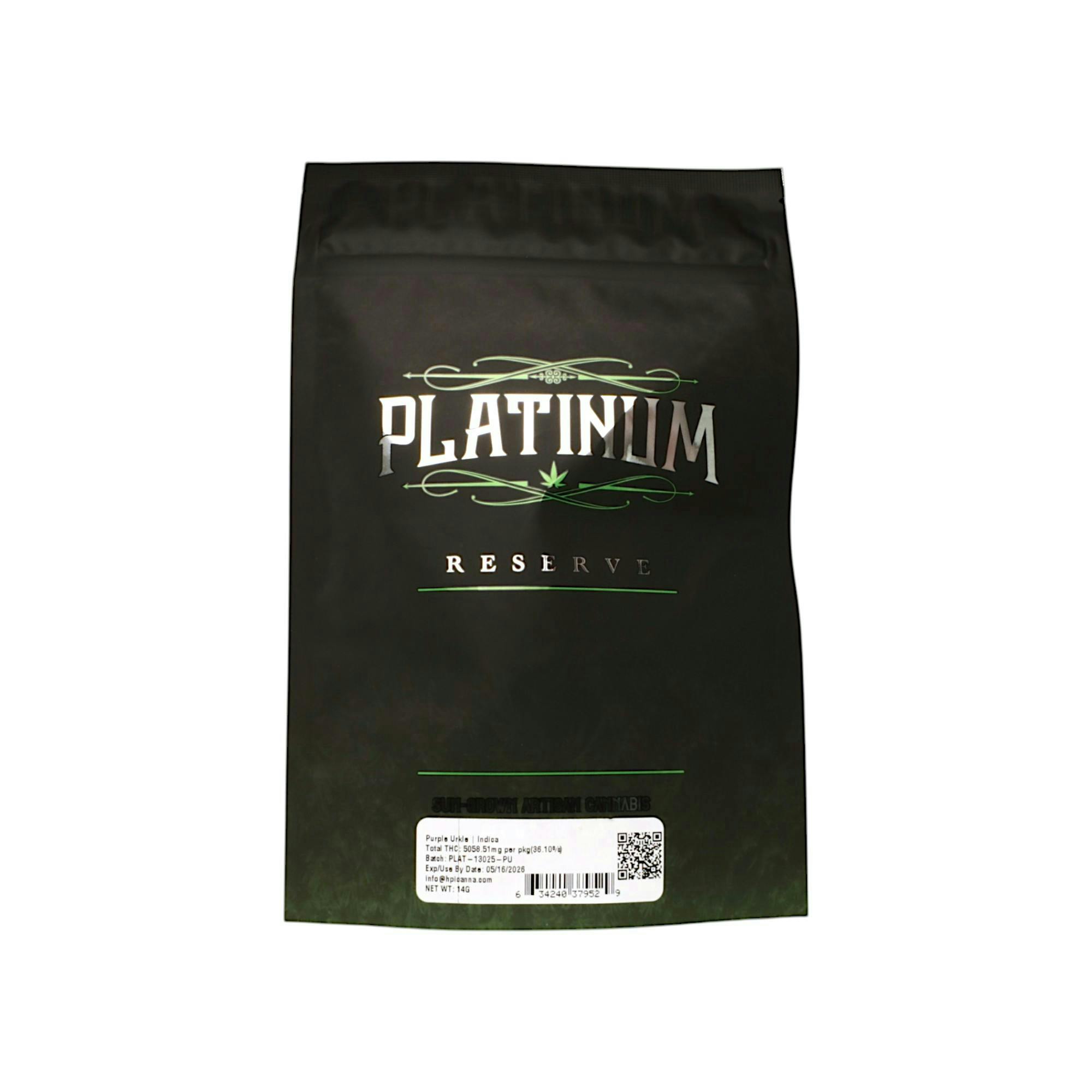 Photograph of product: Platinum Reserve Purple Urkle Flower - 14g