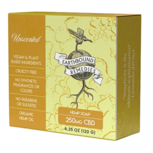 Photograph of product: Unscented 250mg CBD Soap By Earthbound Remedies