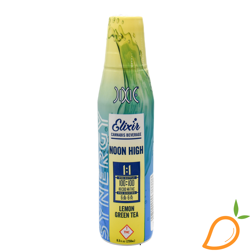 Photograph of product: 100mg 1:1 TH-oui/CBD Synergy Noon High Lemon Green Tea Elixir Dixie