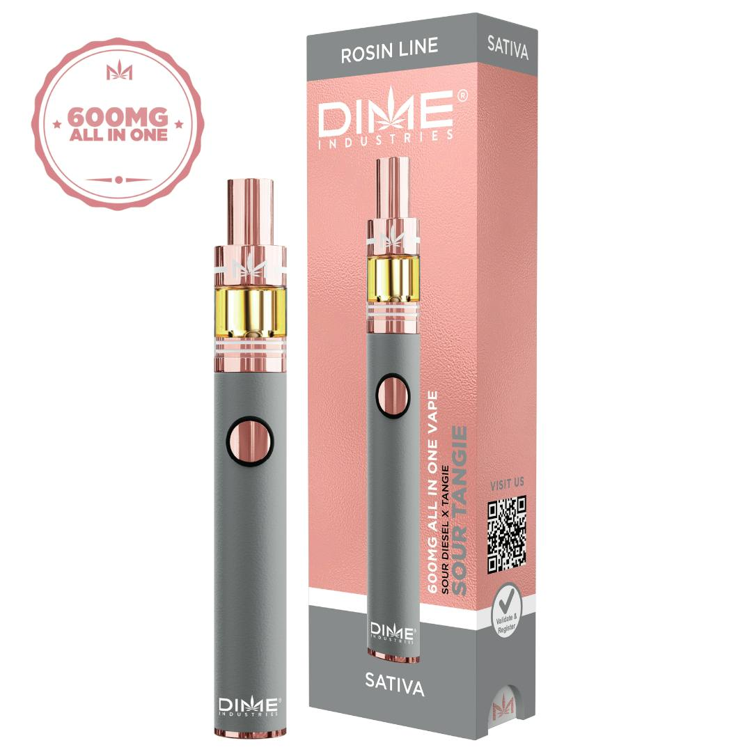 Photograph of product: Dime Industries - Sour Tangie (Oui'd) Live Rosin All-In-One Vape 600mg