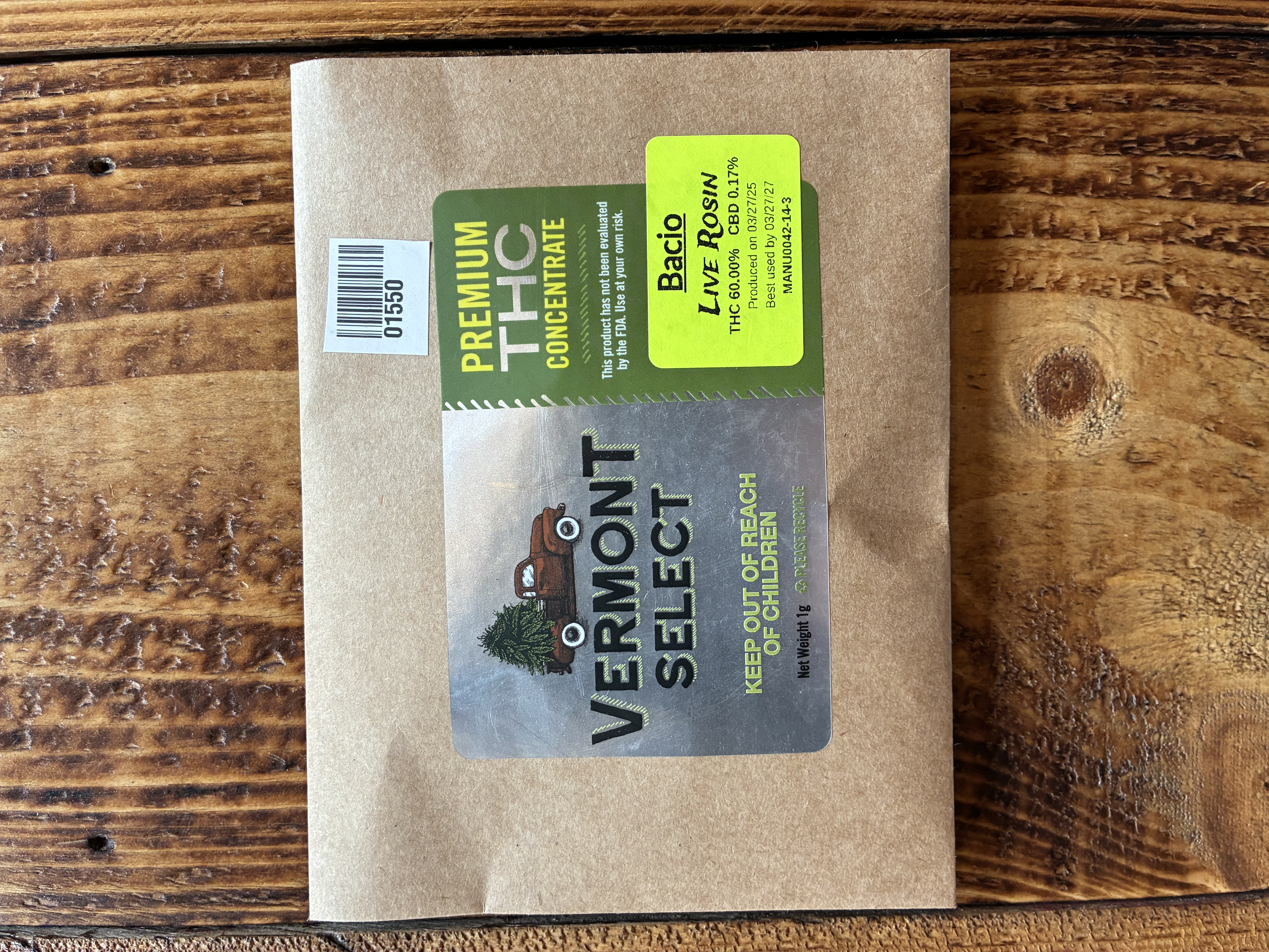 Photograph of Product: VT Select Bacio Live Rosin