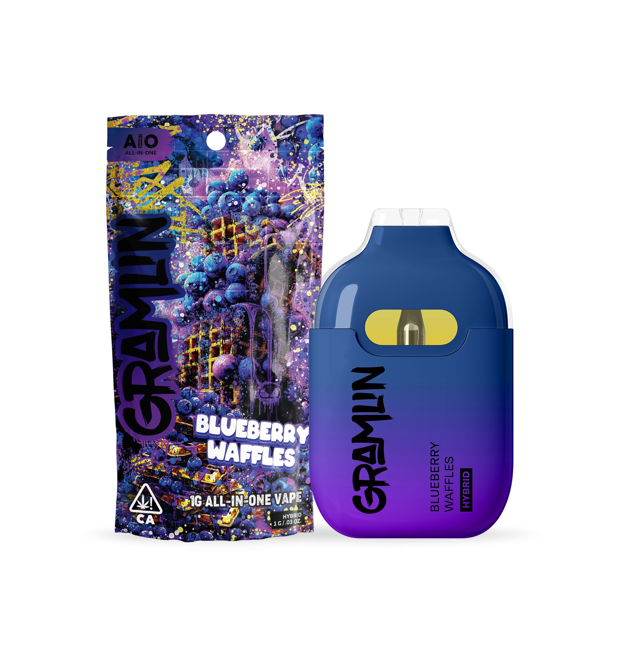 Photograph of product: GRAMLIN ALL-IN-ONE VAPE - BLUEBERRY WAFFLES 1G