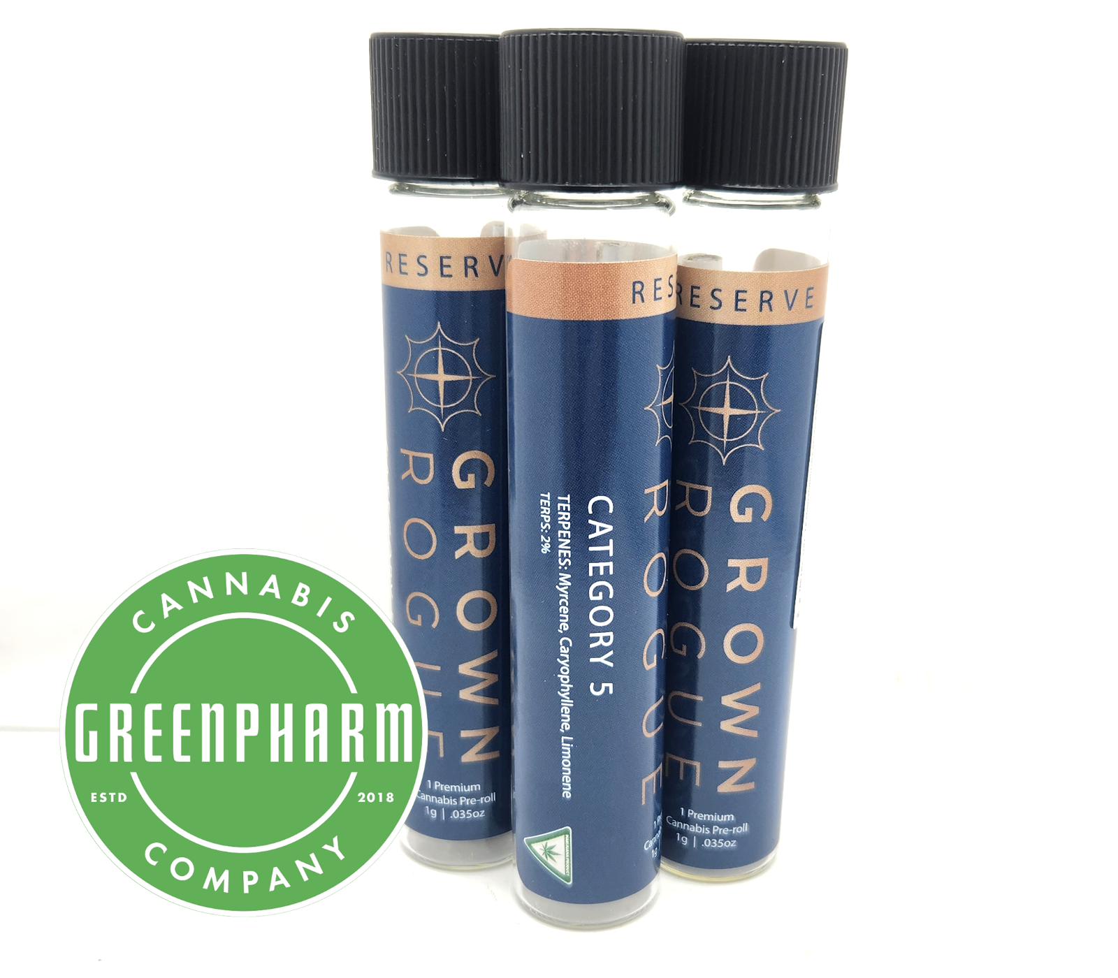 Photograph of product: Pre-Roll | Grown Rogue | Category 5 Pre-Roll