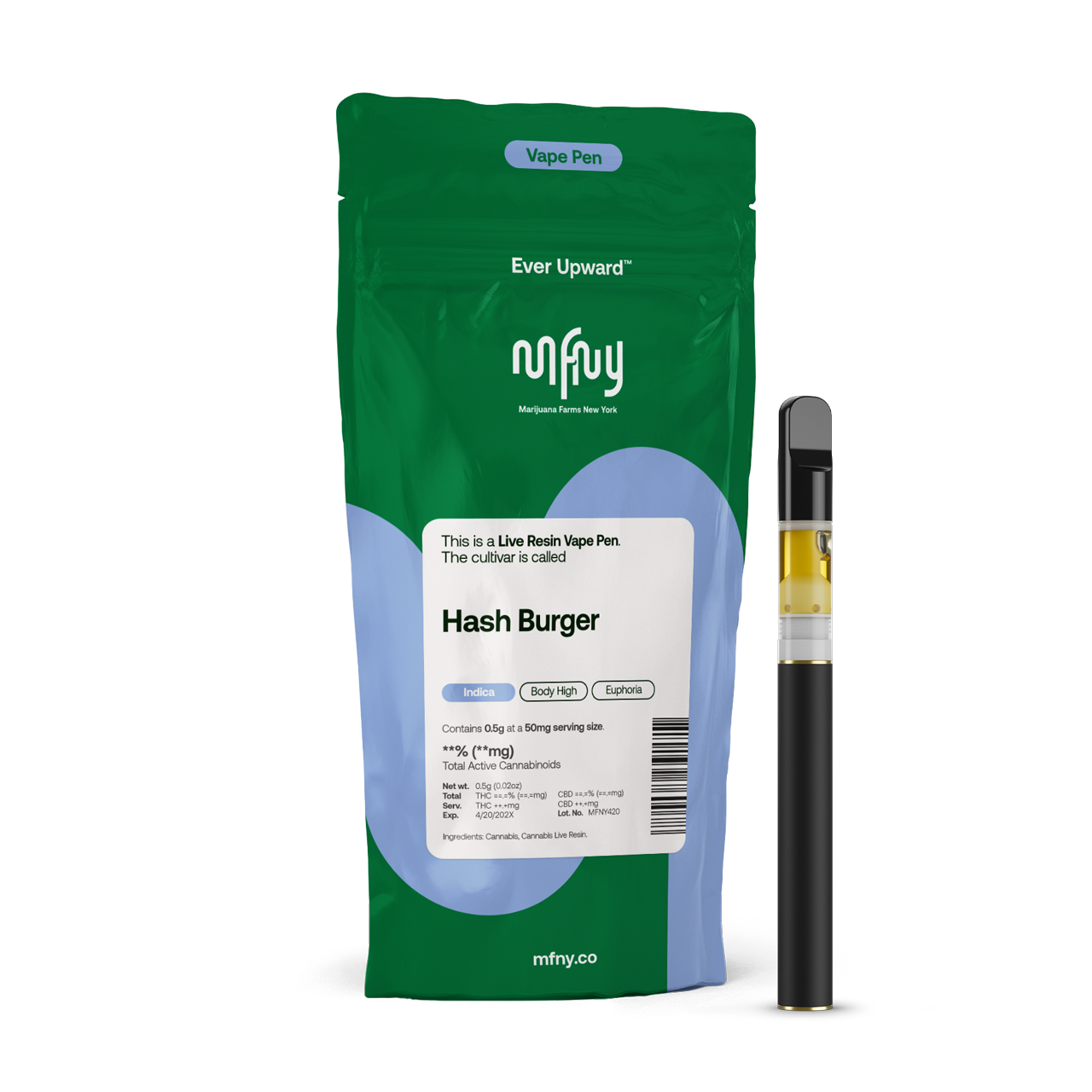 Photograph of product: MFNY | au chocolat Burger Live Resin | Vape AIO