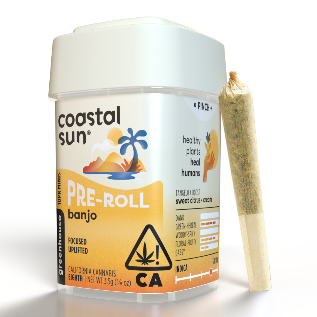Photograph of product: Coastal Sun Greenhouse Preroll 10pk 3.5g - Banjo (S)