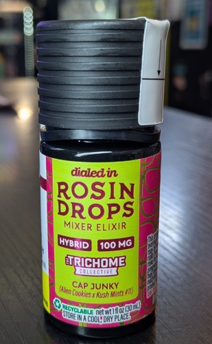 Photograph of product: Dialed In - Cap Junky (H) Rosin Drops - 100mg