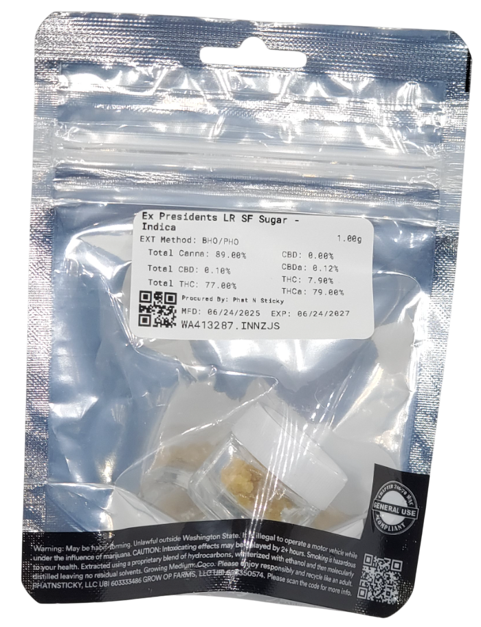 Photograph of product: Snickle Fritz CON Ex Presidents Hydrocarbon Extract Sugar 1g