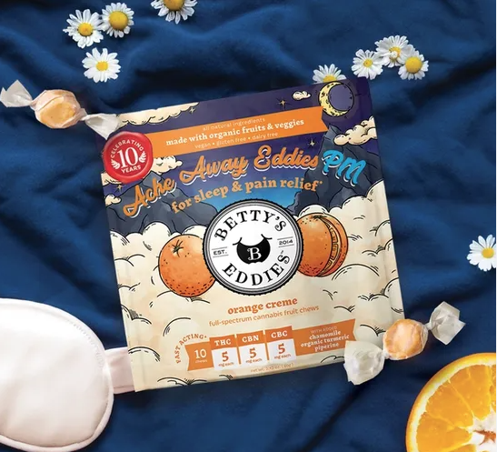 Photograph of product: Orange Creme | Ache Away PM | 1:1:1 - TH-oui:CBN:CBC | 50mg