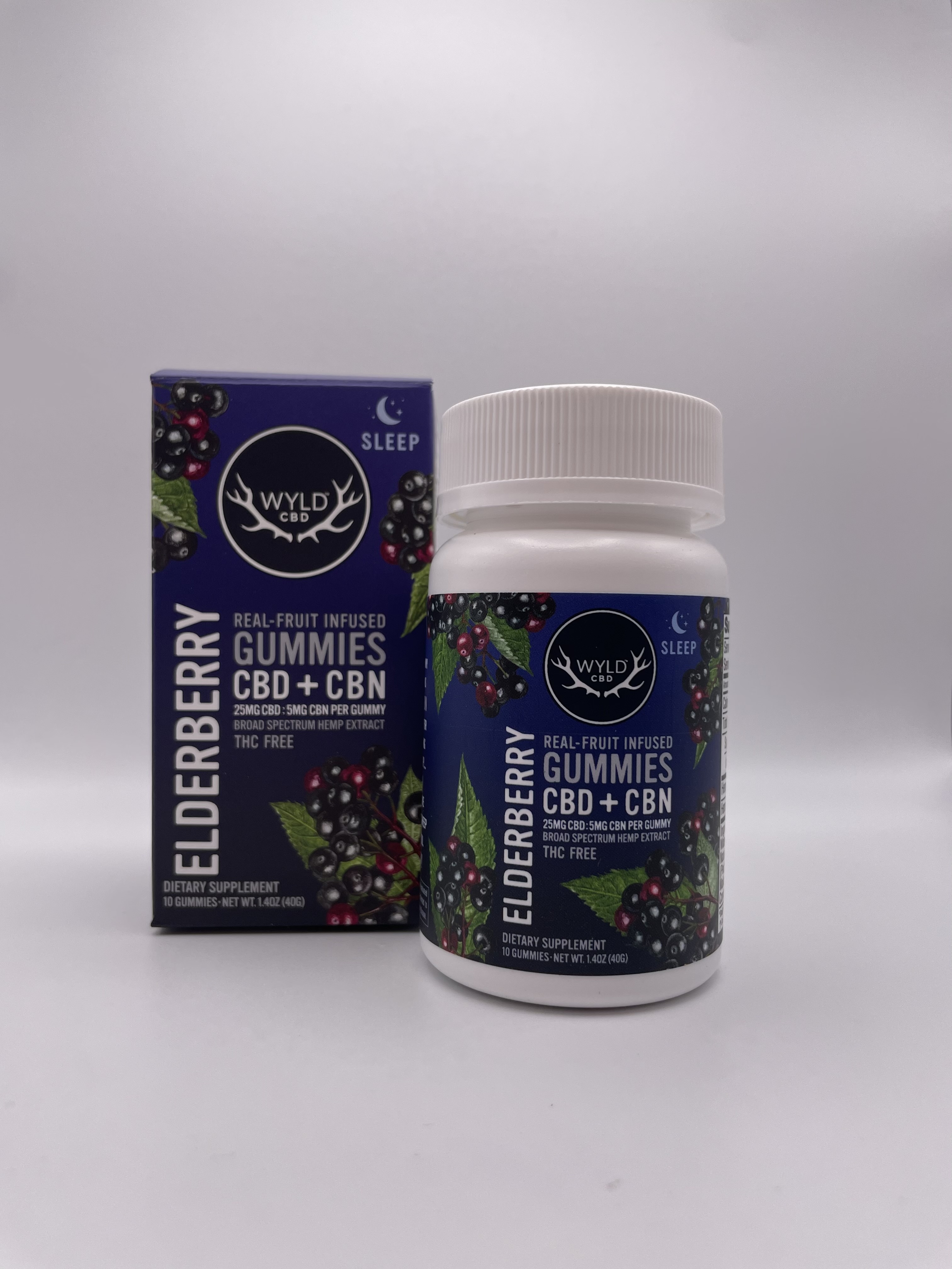 Photograph of product: Wyld CBD - Elderberry - CBD/CBN - 5:1 - 250mg Gummies
