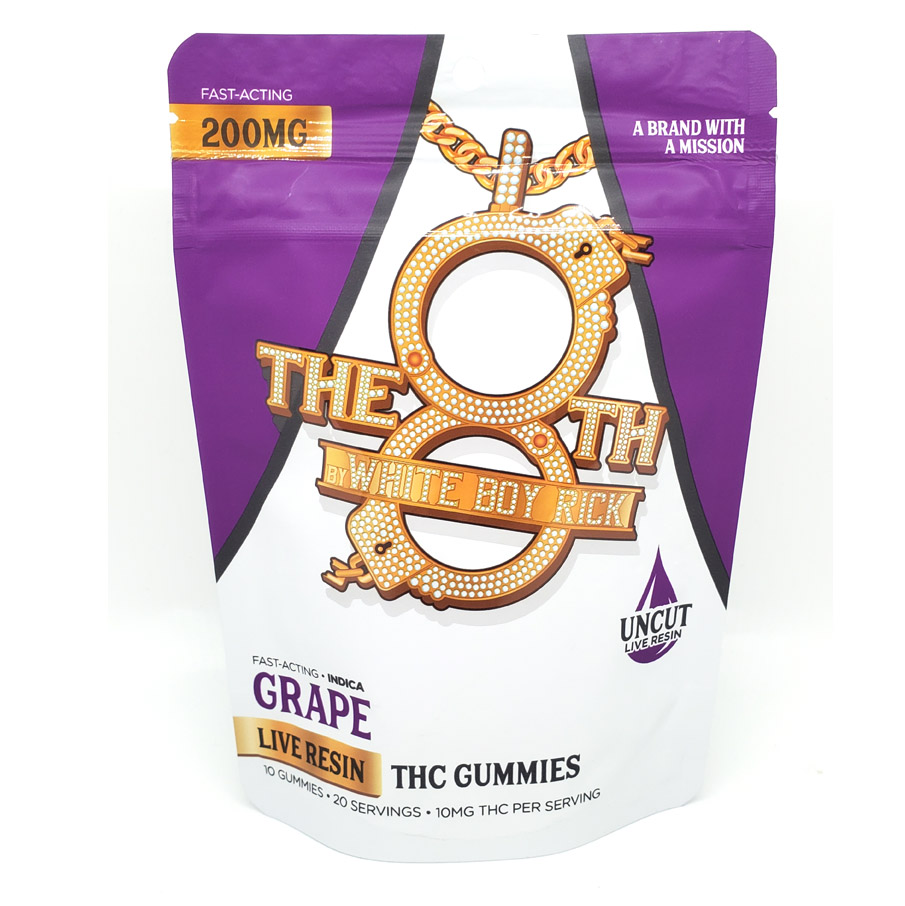Photograph of product: The 8th By White Boy Rick Grape Fast-Acting Live Resin Gummies 200mg Rec
