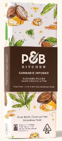 Photograph of product: Papa & Barkley - Caramel Filled Chocolates - Dark Chocolate (100mg)