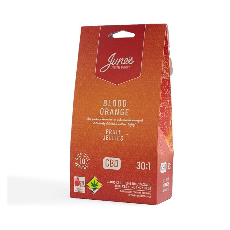 Photograph of product: Blood Orange 30:1 CBD Fruit Jellies (June's)