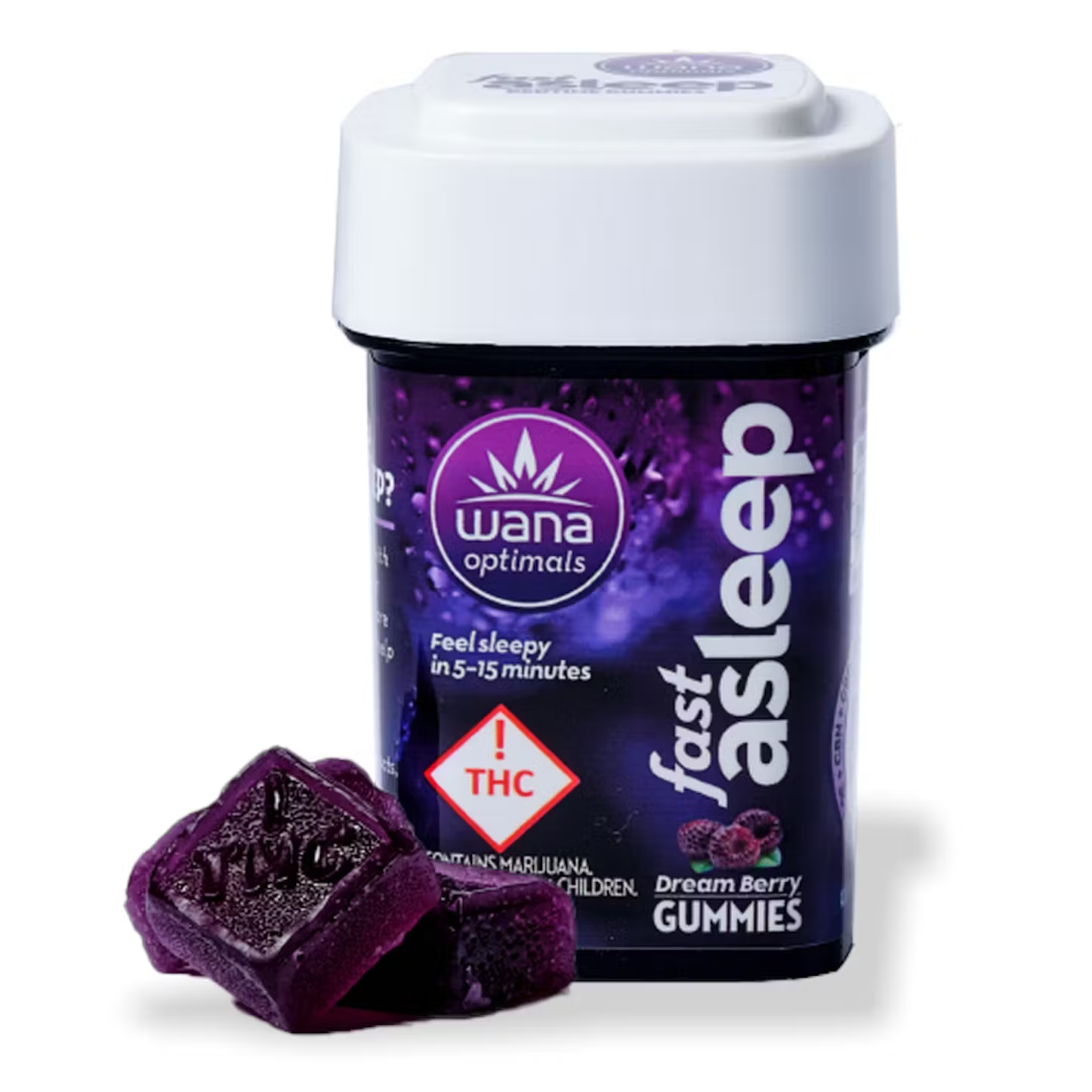 Photograph of product: Wana Fast Asleep Gummies 20:100 THC:CBD - Dream Berry