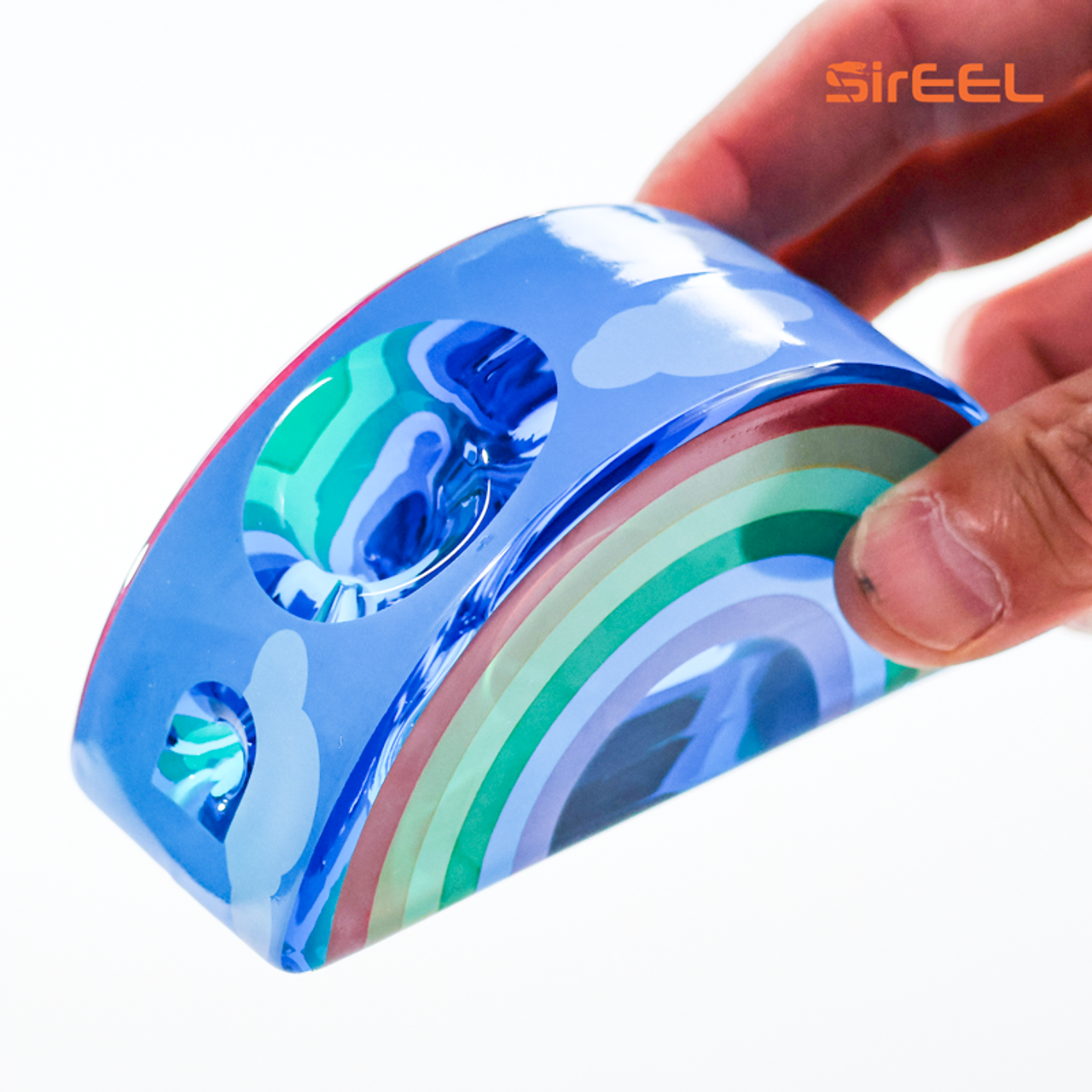 Photograph of product: SIREEL SLICE N SMOKE PIPE RAINBOW 4.5IN