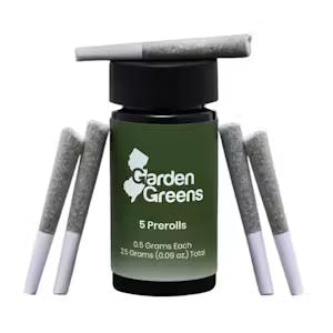 Photograph of product: Garden Greens Mendo OG Pre-Rolls 5pk - 2.5g
