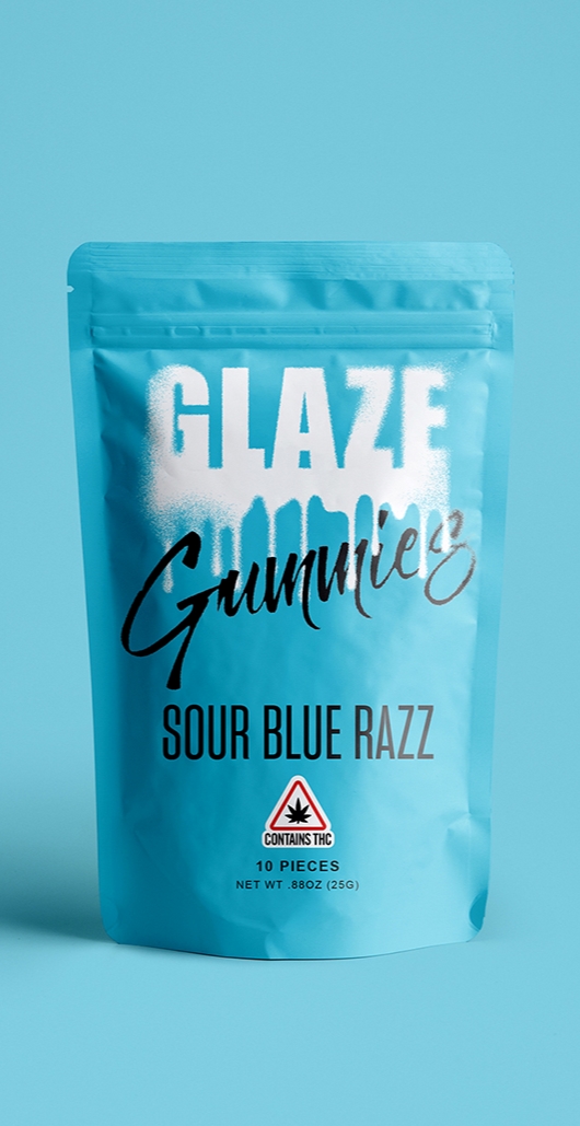 Photograph of product: GLZ | Sour Blue Razz Gummies | 100mg TH-oui