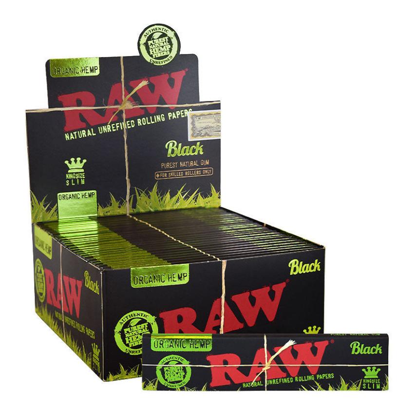 Photograph of product: RAW | Black Organic Hemp King Slim Paper