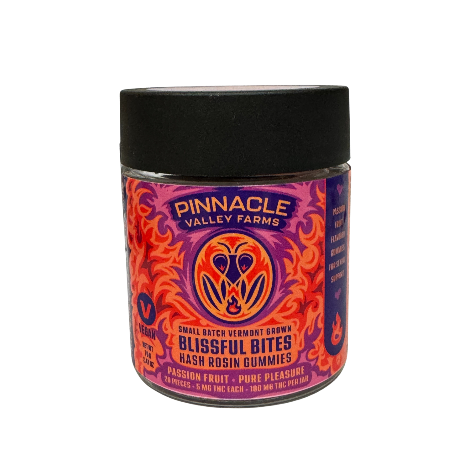 Photograph of product: au chocolat Rosin Gummies - Blissful Bites-Passion Fruit | 100mg | Pinnacle Valley Farms