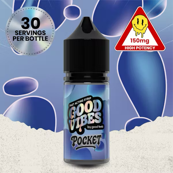 Photograph of product: Blue Raspberry Fast Acting Syrup | 150mg - Pocket Good Vibes