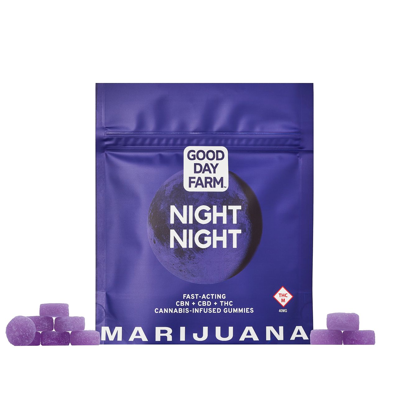 Photograph of product: Night Night Fast-Acting Nano Gummies (40mg)