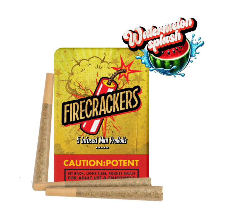 Photograph of product: Firecrackers Watermelon Splash 0.7g 5pk Infused Prerolls