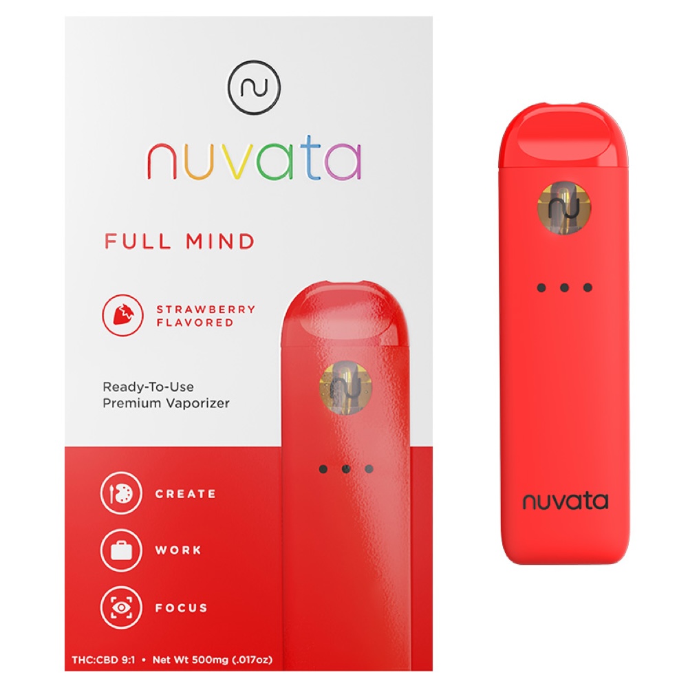 Photograph of product: 9:1 Ratio Disposable Pen | nuvata | Full Mind Strawberry [9:1 TH-oui/CBD]