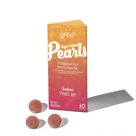 Photograph of product: Grn | Raspberry Lemonade Pearls | Gummies | 100mg